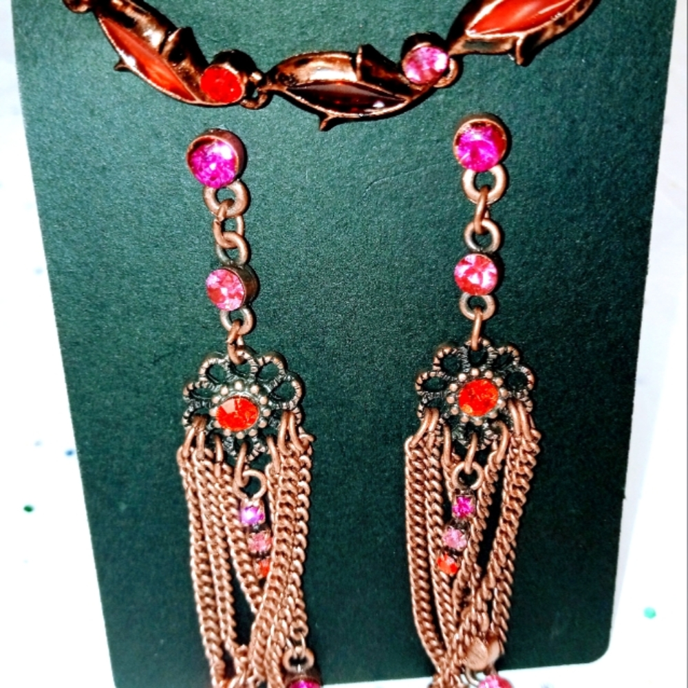Earrings and bracelet set
